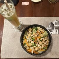 Calamansi ginger juice & tofu satay  at Luca Loko in San Juan Siquijor