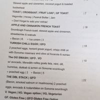 Menu as of December 2024 at Dbl Ristretto in Springwood