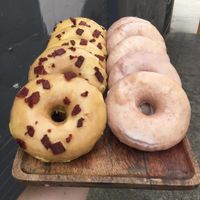 VEGAN DONUTS - FRIDAYS ONLY
Vanilla bean and maple & bacon (aka FAKE-ON).  at Dbl Ristretto in Springwood