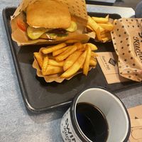 Chicago edge + fries  at Swing Kitchen - Währinger Straße in Vienna