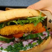 wiener schnitzel burger - awesome! at Swing Kitchen - Währinger Straße in Vienna