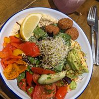 Buddha Bowl with falafel at Red Onion Cafe in Ruislip