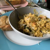 Mixed veg with white rice and a samosa on the side at Govindas - Surfers Paradise in Surfers Paradise