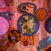 Thai tapas: tofu, greens, pasties, potato nest, spring rollssss at Mango Thai - Portswood in Southampton