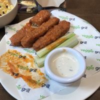 Buffalo wings with  blue cheese  at Veggie Grill in Chicago