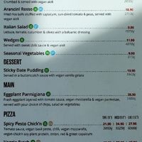 menu at La Porchetta in Altona Meadows