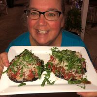  Portabella mushrooms with dairy free cheese!  at Blue Moon Pizza in Fort Myers