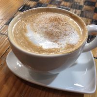 Hazelnut latte with oat milk ❤️ at Benelux Coffee in Raleigh