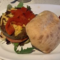 Impossible burger with vegan cheese on ciabatta. at The Counter in Naples