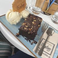 Vegan brownie & ice creamm  at Kavarna Triglav in Koper