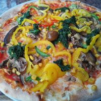The vegetarian pizza as vegan at Pizzeria Santalucia in Portoroz