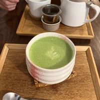 matcha latte at Ippuku Tea House in York
