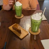 vegan mocha tofu cake with caramel at Ippuku Tea House in York