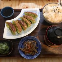 Veg gyoza set menu at Ippuku Tea House in York