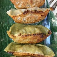 Vegetable and mash room gyozas  at Ippuku Tea House in York