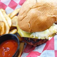Tropical Beyond Burger at The Tilted Tiki in Stillwater