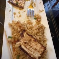 Pineapple fried rice with added tofu  at The Tilted Tiki in Stillwater