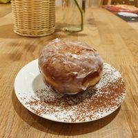 Nice doughnut at Bhajan Cafe in Krakow