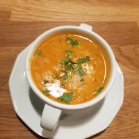 Soup at Bhajan Cafe in Krakow