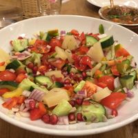 Salad Bouquet with pineapple and pomegranate. at Bhajan Cafe in Krakow