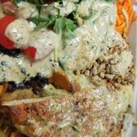 Sweet potato tofu steak plate at sweetgreen in San Mateo