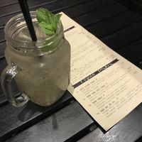 Coconut water with chia seeds at Chao Viet Kitchen in Copenhagen