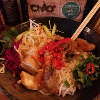 With crispy mushrooms...yummy at Chao Viet Kitchen in Copenhagen