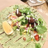 Falafel and veg vegan burrito, was very nice!  at Land & Sea Brewery in Noosaville