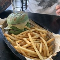 Vegan burger   at Land & Sea Brewery in Noosaville