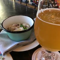 Potato Salad with fried capers  at The Belmont Fermentorium - Modern Times Beer in Portland