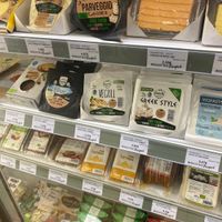 Vegan cheeses and tofu  at Biologiko Xorio in Athens