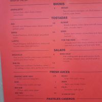 menu at Cosmo in Barcelona