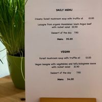 Vegan Menu of the day at Yama Restaurant Alte Post in Davos