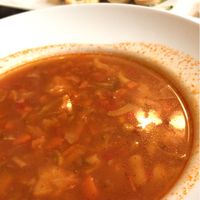 Soup and garlic bread at Casa Veche in Cluj-napoca