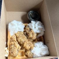 Chick’n and waffles (GF)  at Amateur Coffee in Omaha