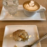 Cappuccino and  peach scone.  at Amateur Coffee in Omaha