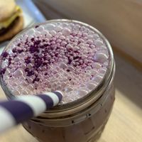 ube latte deliciousness!   at Amateur Coffee in Omaha