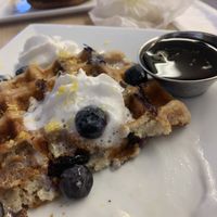 blueberry lemon waffle!!! 😊  at Amateur Coffee in Omaha