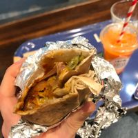 Harrisa falafel wrap at LEON in Birmingham