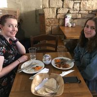 Customers enjoying our falafel at The Old Station in Bath