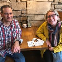 Customers enjoying our falafel at The Old Station in Bath