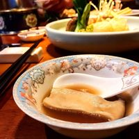 Mushroom soup base at Ganglamedo Vegetarian Cuisine in Central Singapore