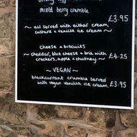 Vegan desert 
Crumble with vegan ice cream  at The White Hart in Cheddar