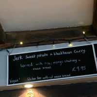 Vegan option 
Curry with naan  at The White Hart in Cheddar