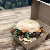 Vegan Breaky Burger at Third Base Coffee in Palm Beach