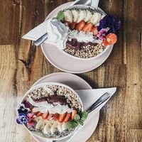 Açai Bowls (there is no honey in their granola!!)  at Third Base Coffee in Palm Beach