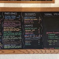 Food menu  at Y'not Organic in Pismo Beach