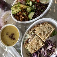 Mexi Bowl, Lentil Soup, BLTA.  All delicious  at Y'not Organic in Pismo Beach