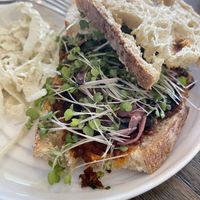 Mushroom sausage   at Y'not Organic in Pismo Beach