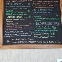 Smoothie menu at Y'not Organic in Pismo Beach